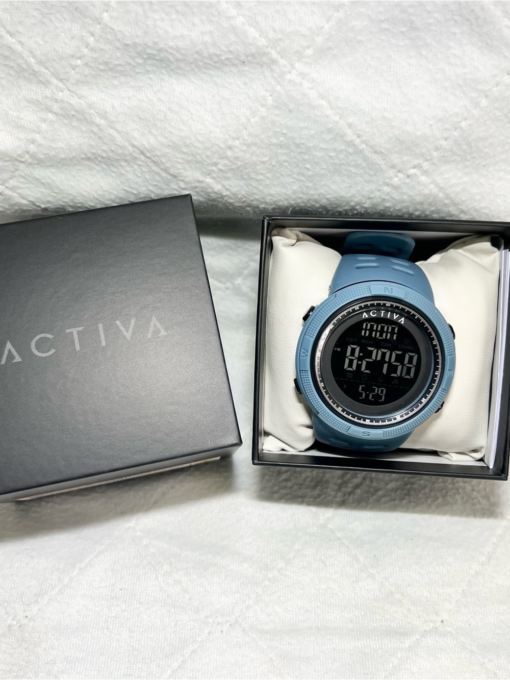 NEW! Activa Light Blue Digital Smartwatch with Silicone Band